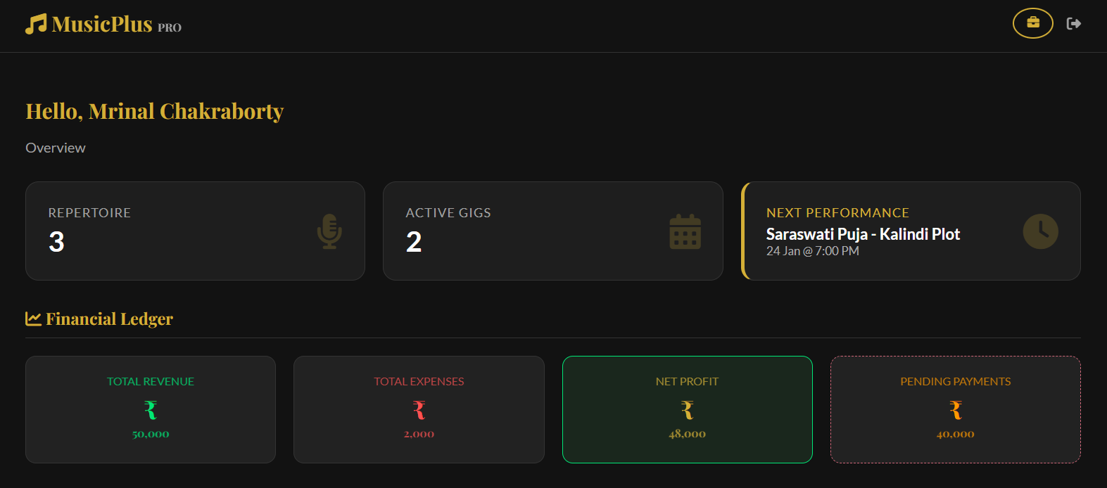 MusicPlus Pro Dashboard